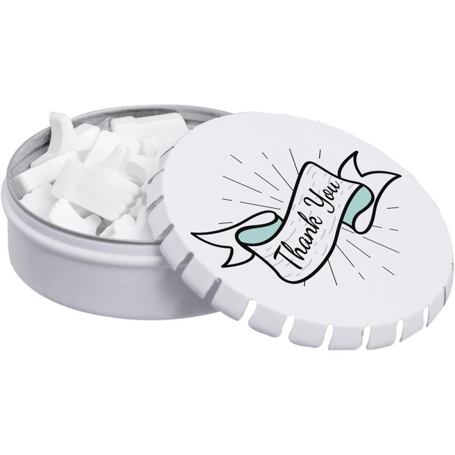 Klick-Klack Dose gefüllt mit Pfefferminz in Standardform