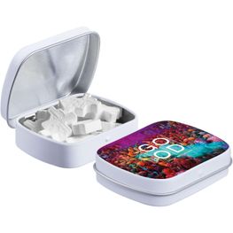 Produktabbildung Mini Klappdeckeldose mit Form Pfefferminz Mini Klappdeckeldose mit Form Pfefferminz