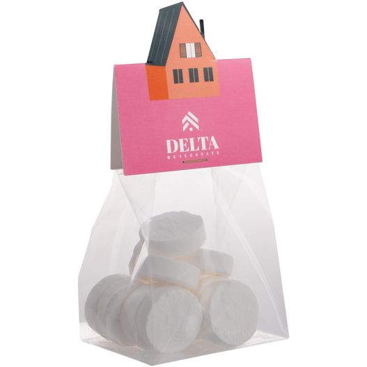 Blockbeutel mit Headerkarte in Ihrer eigenen Form und 50 Gramm Süßigkeiten (Bild 1)