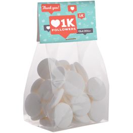 Produktabbildung Blockbeutel mit Topkarte und 100 g Süssigkeiten Blockbeutel mit Topkarte und 100 g Süssigkeiten