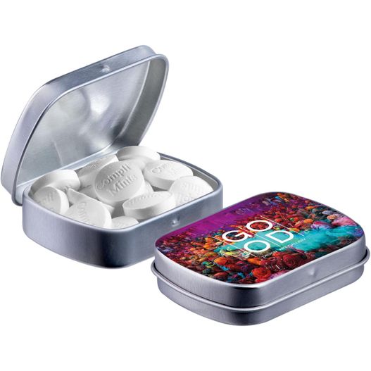 Mini Klappdeckeldose mit Form Pfefferminz (Bild 1)