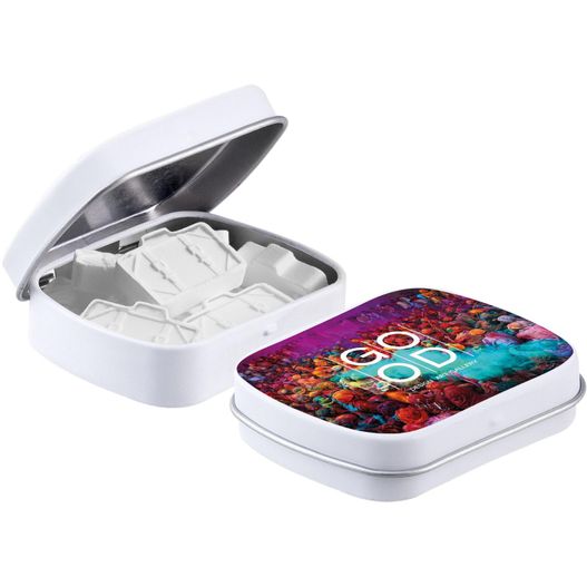 Mini Klappdeckeldose mit Form Pfefferminz (Bild 1)