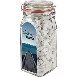 Großes Weckglas 1,5 L mit Süßigkeiten