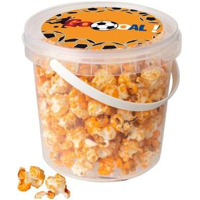 Eimer mit Orangefarbenem Popcorn