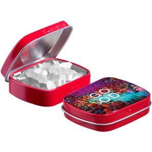 Mini Klappdeckeldose mit Form Pfefferminz