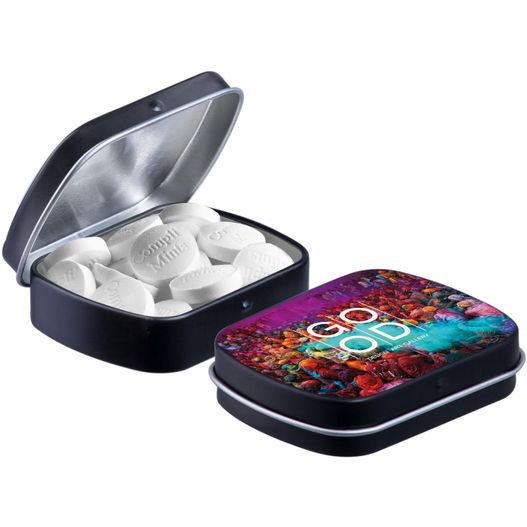 Mini Klappdeckeldose mit Form Pfefferminz (Bild 1)