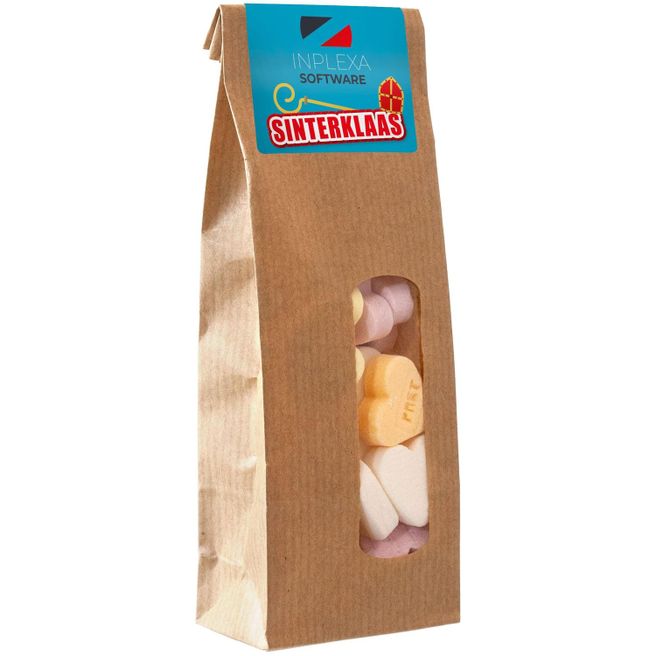 Papiertüte mit Fenster gefüllt mit Süssigkeiten