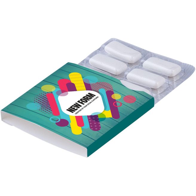 Blister mit 6 Kaugummi-Tabletten mit Xylitol