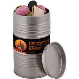 Ölfass, gefüllt mit Süßigkeiten