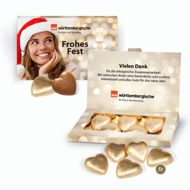 Präsentbox "Business" mit Lindt Schokoherzen