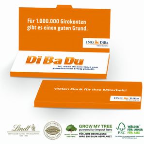 Grußkarte mit Schokoladentafel von Lindt Excellence