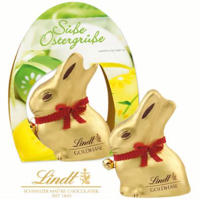 Produktabbildung Lindt Goldhase im Werbeaufsteller, 50 g Lindt Goldhase im Werbeaufsteller, 50 g