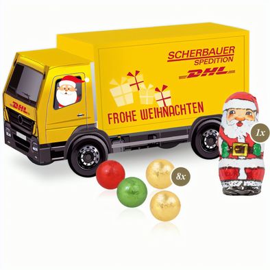 Produktabbildung 3D Präsent "LKW" mit Fairtrade® Schokolade 3D Präsent "LKW" mit Fairtrade® Schokolade