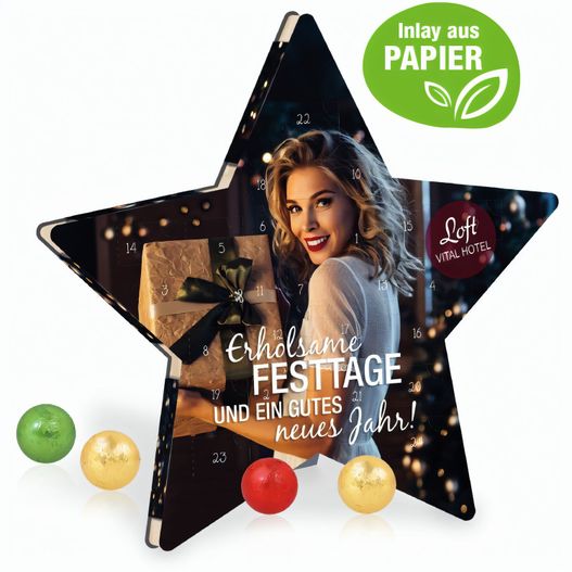 Adventskalender "Stern" mit Fairtrade® Schokolade (Bild 1)