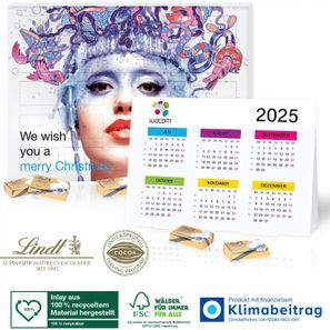 „2 In 1“ Adventskalender Lindt mit Jahresplaner, Inlay aus 100% Recyceltem Material