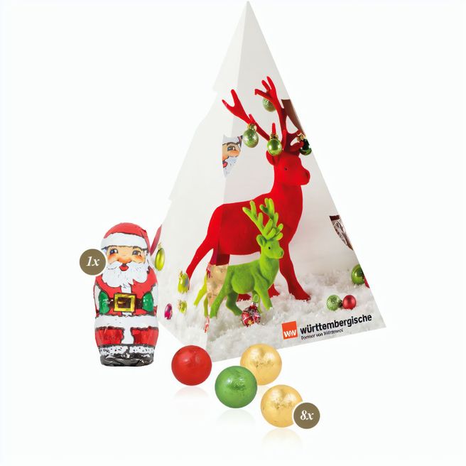 Produktabbildung Präsent "Weihnachtsbaum" mit Fairtrade® Schokolade Präsent "Weihnachtsbaum" mit Fairtrade® Schokolade