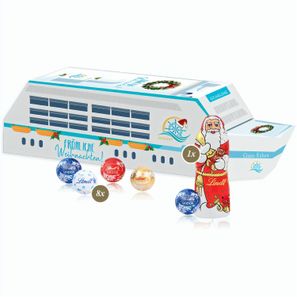 3D Präsent "Schiff" mit Lindt Minis und Nikolaus