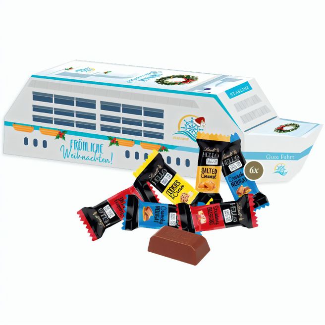 Produktabbildung 3D Präsent "Schiff" mit Lindt HELLO 3D Präsent "Schiff" mit Lindt HELLO