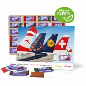Tisch-Adventskalender mit Milka Schokolade, Inlay aus Papier