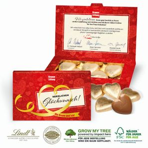 Präsentbox „Business” mit Lindt Schokoherzen