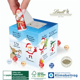 Adventskalender Lindt „Cube“ Organic mit Weihnachtsmann