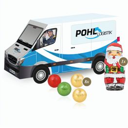 3D Präsent "Transporter" mit Fairtrade® Schokolade