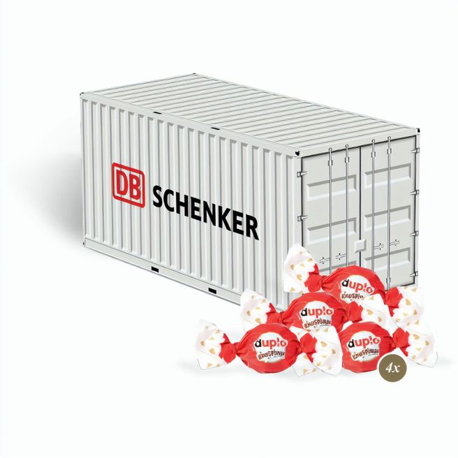 Produktabbildung 3D Präsent "Container" mit duplo Knusperlen 3D Präsent "Container" mit duplo Knusperlen