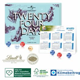„2 In 1“ Adventskalender Lindt Minis mit Jahresplaner, Inlay aus 100% Recyceltem Material