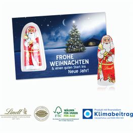 Schokokarte „Business“ mit Lindt Weihnachtsmann