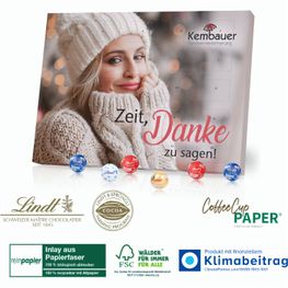 Upcycling Adventskalender „Coffee-Cup“ mit Lindt Schokolade