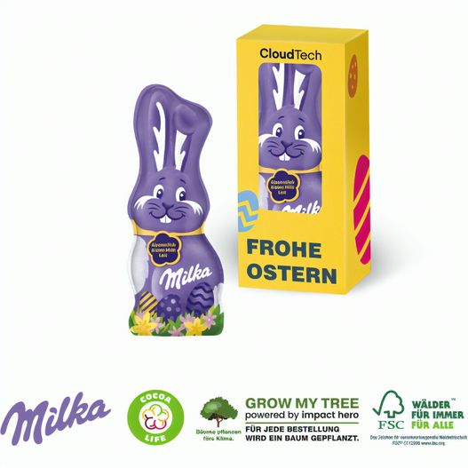 Produktabbildung Milka Schmunzelhase in der Werbebox, 15 g Milka Schmunzelhase in der Werbebox, 15 g (Bild 1)