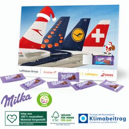 Tisch-Adventskalender mit Milka Schokolade