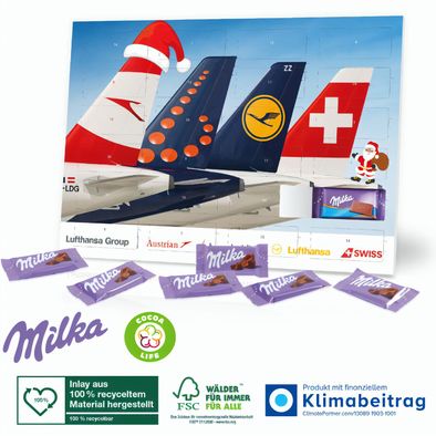 Tisch-Adventskalender mit Milka Schokolade
