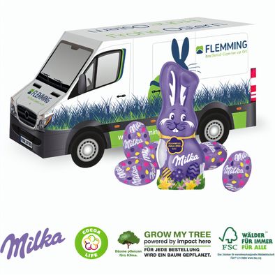 3D Präsent Transporter Ostern mit Schokoladenmischung von Milka