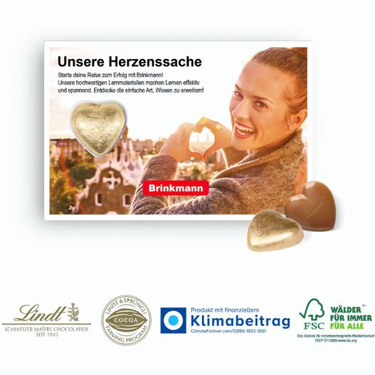 Produktabbildung Schokokarte mit Lindt Herz Schokokarte mit Lindt Herz (Bild 1)