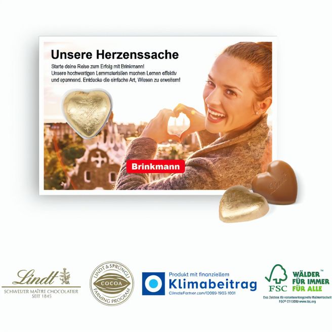 Schokokarte mit Lindt Herz