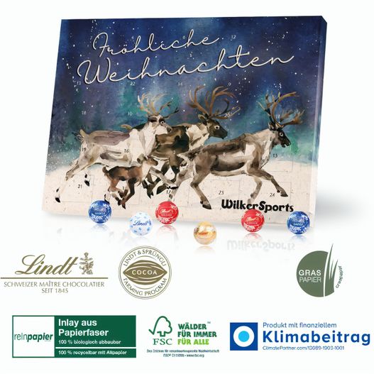 Adventskalender aus Graspapier Lindt „Gourmet Edition“ Organic (Bild 1)