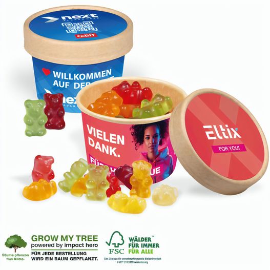 Werbe Fruchtgummi Paperbox mit Einleger Und Banderole (Bild 1)