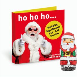 Produktabbildung Werbe-Klappkarte mit Weihnachtsmann Fairtrade® Werbe-Klappkarte mit Weihnachtsmann Fairtrade®