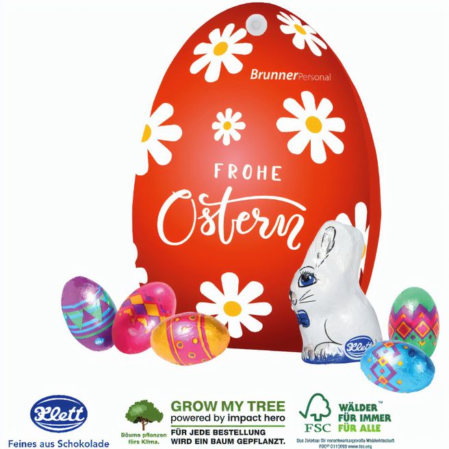 Produktabbildung Werbe-Osterei mit Schokoladenmischung von Klett Werbe-Osterei mit Schokoladenmischung von Klett