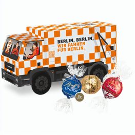 Produktabbildung 3D Präsent "LKW" mit Lindor Pralinés 3D Präsent "LKW" mit Lindor Pralinés