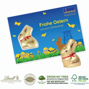 Schokokarte mit Lindt Goldhase
