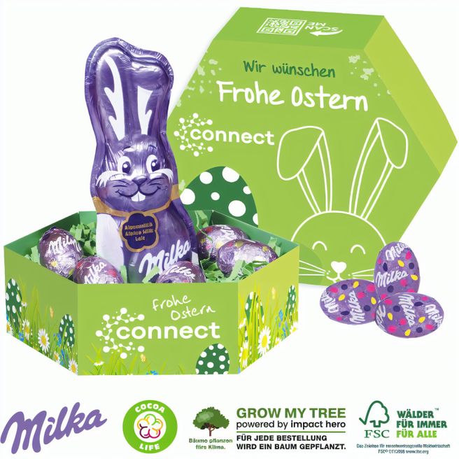 Großes Osternest mit Schokolade von Milka