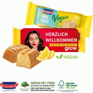 Mini Kuchen Vegan mit Werbebanderole