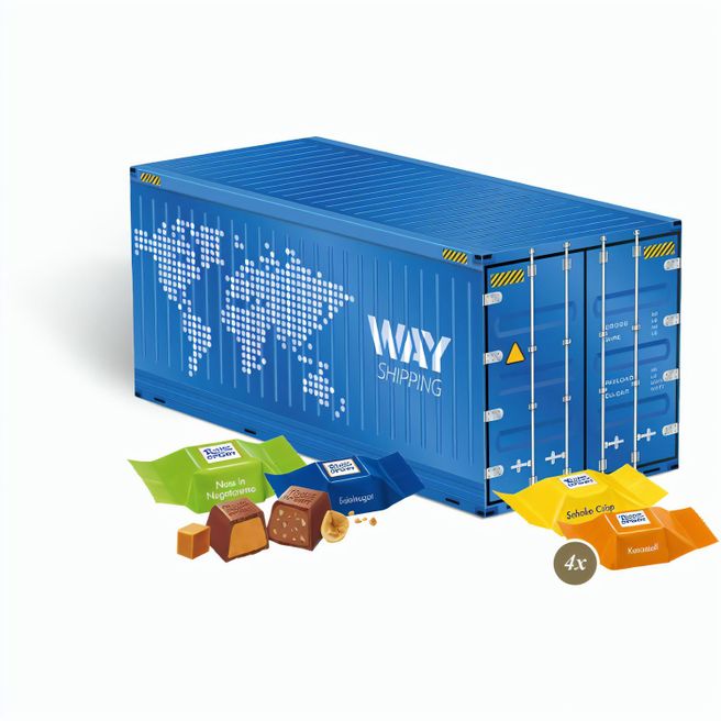 Produktabbildung 3D Präsent "Container" mit Ritter SPORT Schokowürfel 3D Präsent "Container" mit Ritter SPORT Schokowürfel