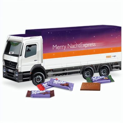 Produktabbildung 3D Adventskalender "LKW" mit Milka Schokolade 3D Adventskalender "LKW" mit Milka Schokolade