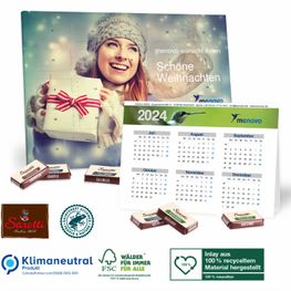 „2 In 1“ Adventskalender Sarotti mit Jahresplaner, Inlay aus 100% Recyceltem Material