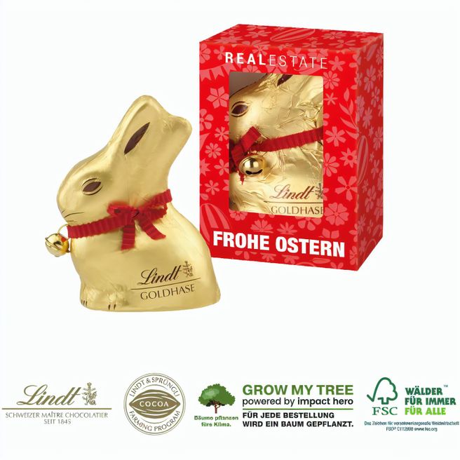Lindt Goldhase in Werbekartonage, 50 g