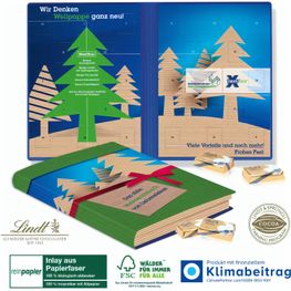 Adventskalender Weihnachtsbuch Lindt „Exklusiv“ Organic mit Lindt Schokotäfelchen