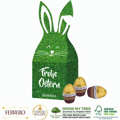 3D Präsent Häschen mit Klett Schokolade